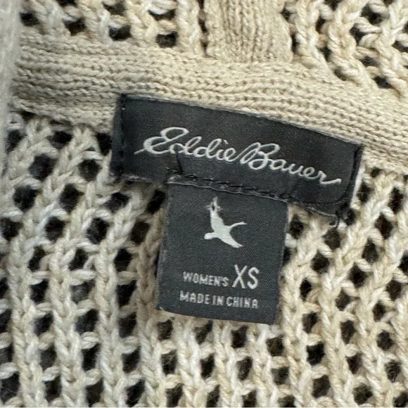 Eddie Bauer Cream Hooded Cardigan - Picture 4 of 6